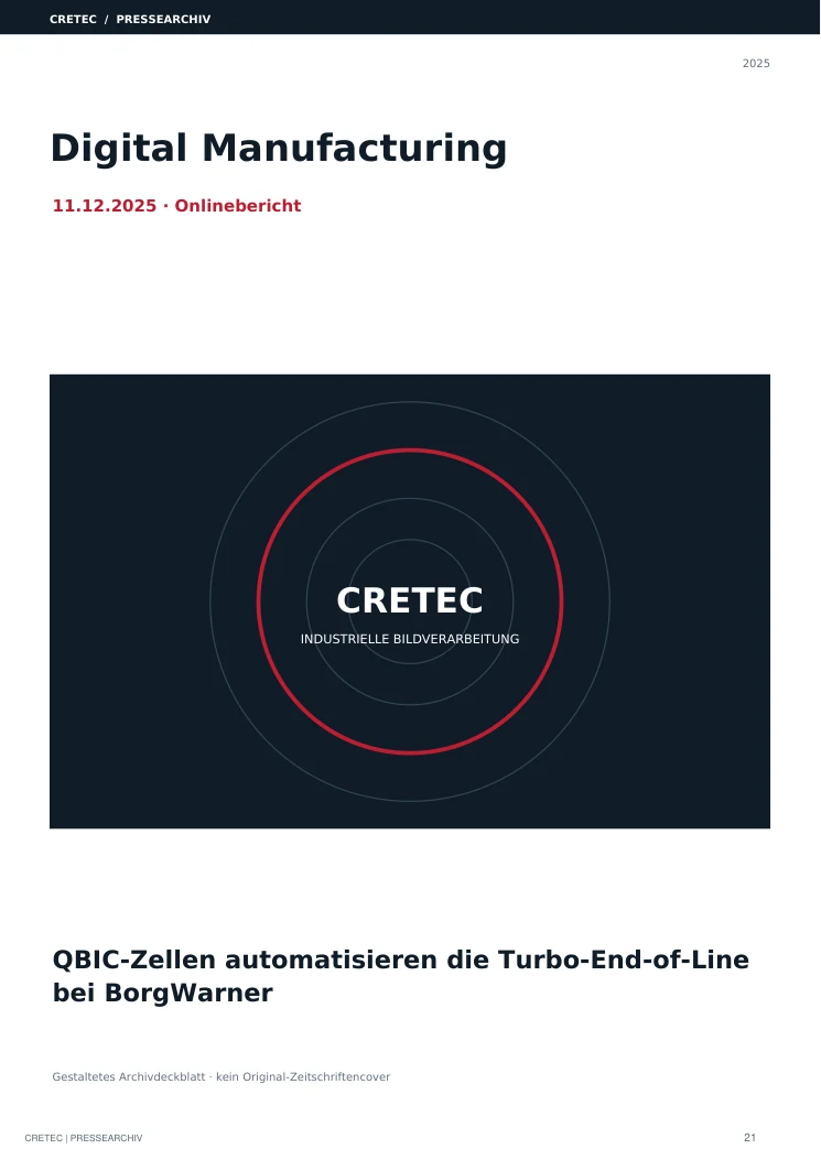 Cover / Archivdeckblatt: QBIC-Zellen automatisieren die Turbo-End-of-Line bei BorgWarner