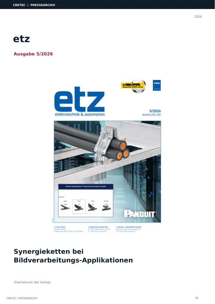 Cover / Archivdeckblatt: Synergieketten bei Bildverarbeitungs-Applikationen