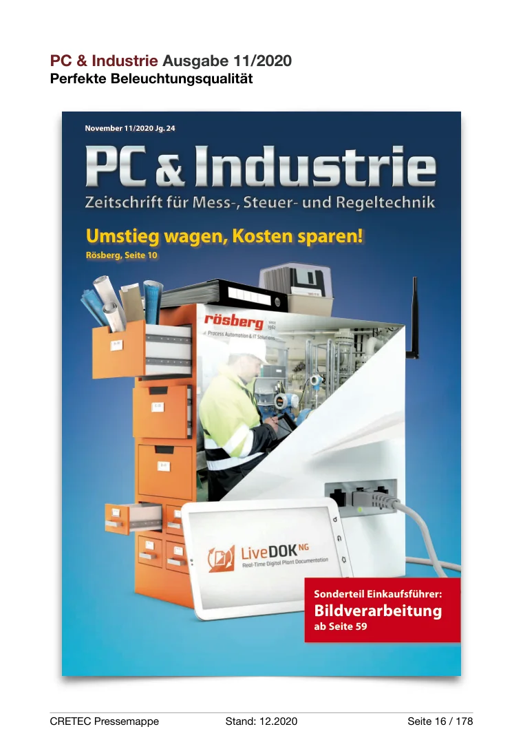 Erste PDF-Seite: PC & Industrie - Perfekte Beleuchtungsqualität