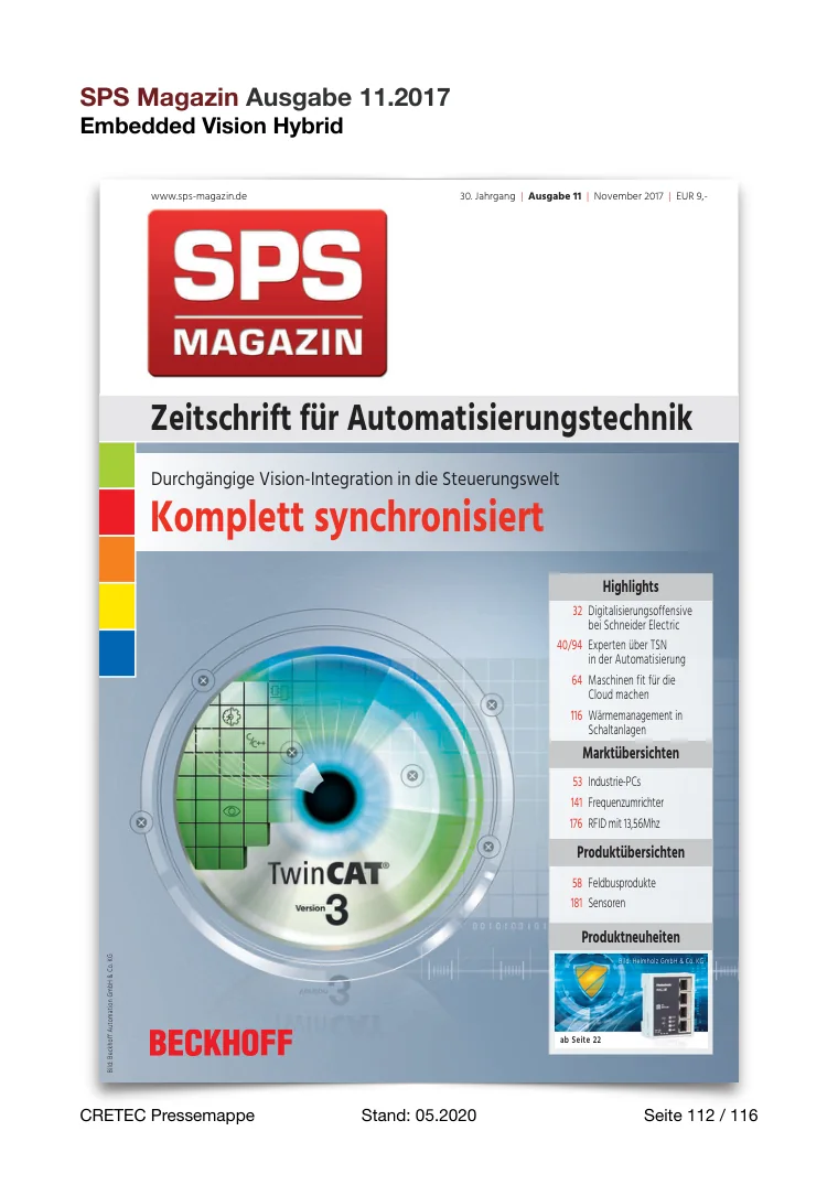 Erste PDF-Seite: SPS Magazin - Embedded Vision Hybrid