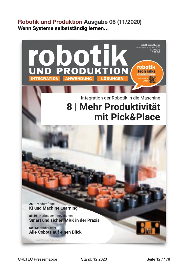 Erste PDF-Seite: robotik und Produktion - Wenn Systeme selbstständig lernen