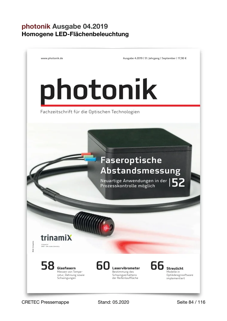 Erste PDF-Seite: Photonik - Homogene LED-Flächenbeleuchtungen