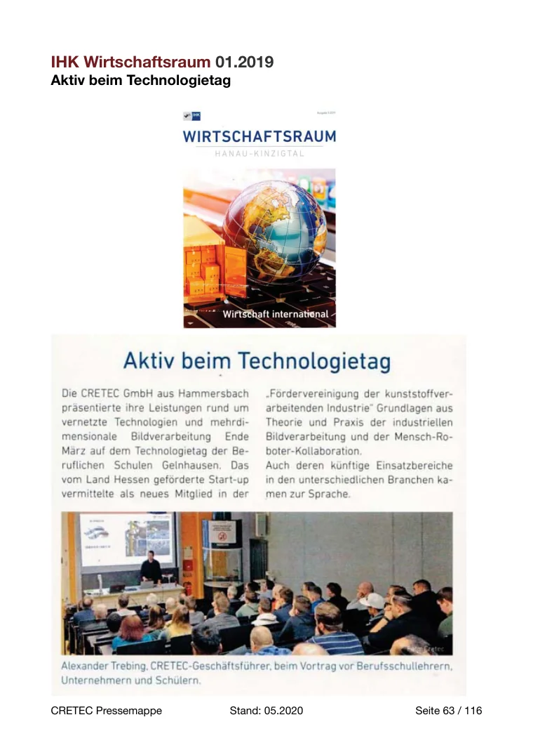 Erste PDF-Seite: IHK Wirtschaftsraum - Aktiv beim Technologietag