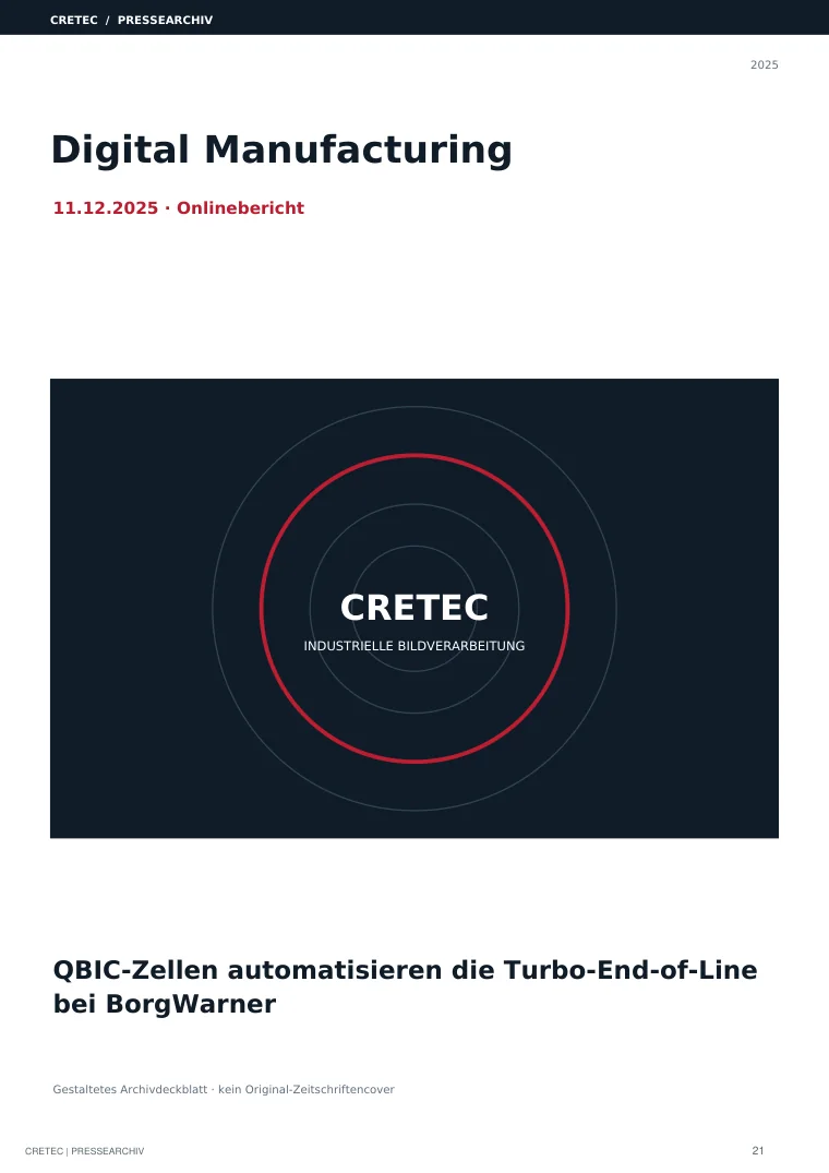 Erste PDF-Seite: QBIC-Zellen automatisieren die Turbo-End-of-Line bei BorgWarner