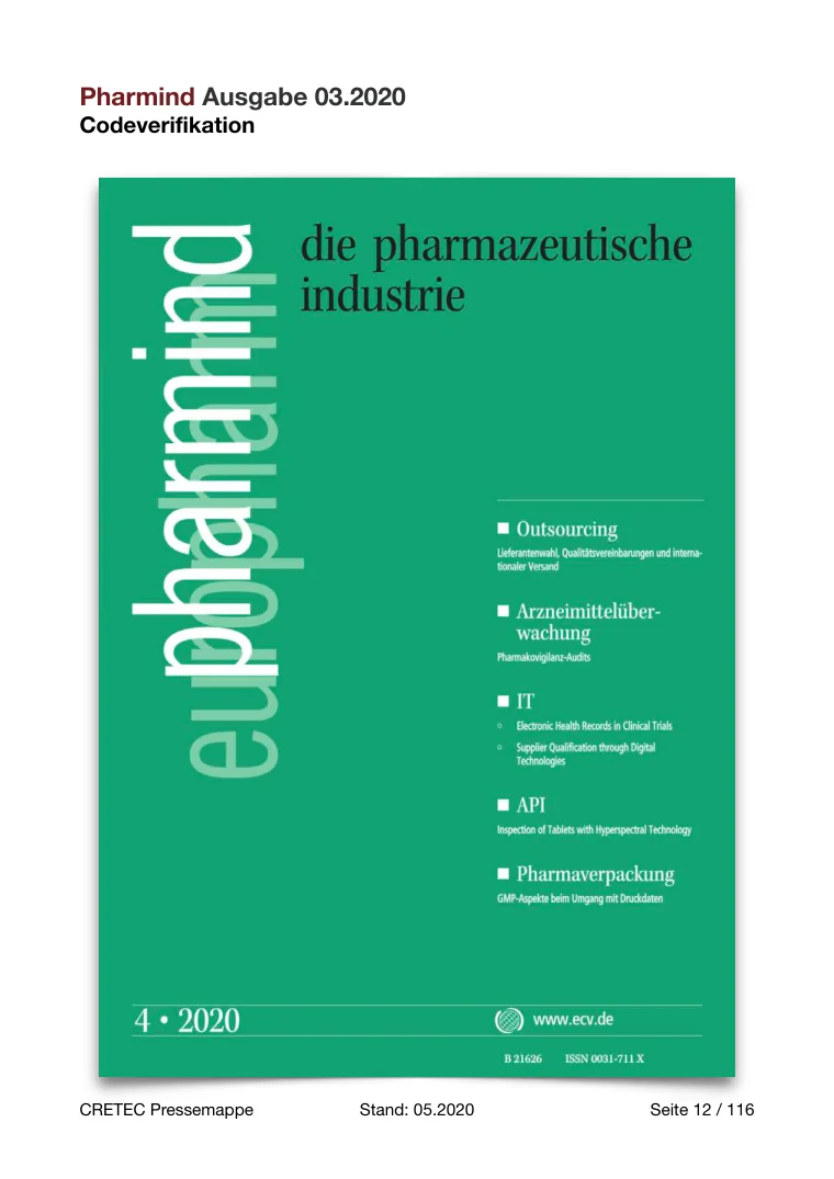 Erste PDF-Seite: Pharmind - Codeverifikation