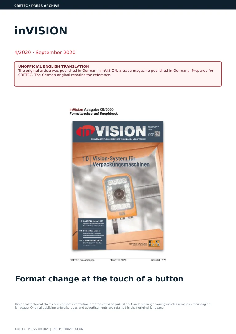 الصفحة الأولى PDF: inVISION - تغيير تنسيق على الضغط
