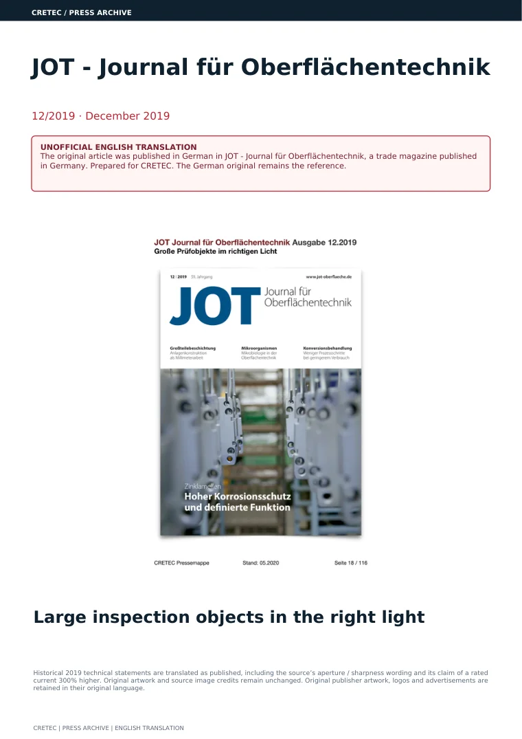 الصفحة الأولى PDF: مجلة JOT للتكنولوجيا السطحية - أدوات الاختبار الكبيرة في الضوء الصحيح