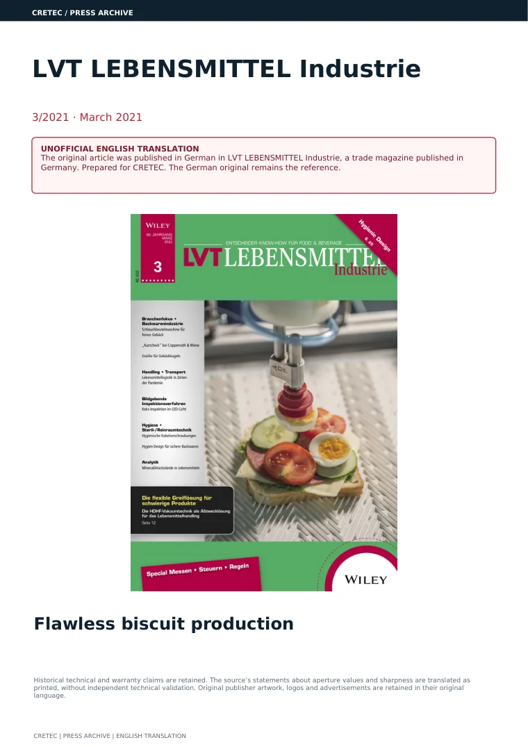 الصفحة الأولى PDF: LVT - إنتاج الكعك الخالص