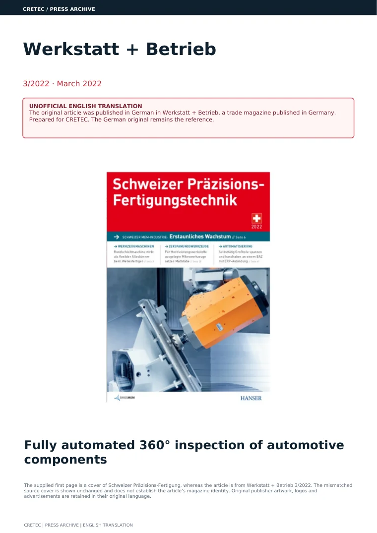 الصفحة الأولى PDF: مدينة العمل + التشغيل - التحكم التلقائي الكامل 360° من قطع غيار السيارات