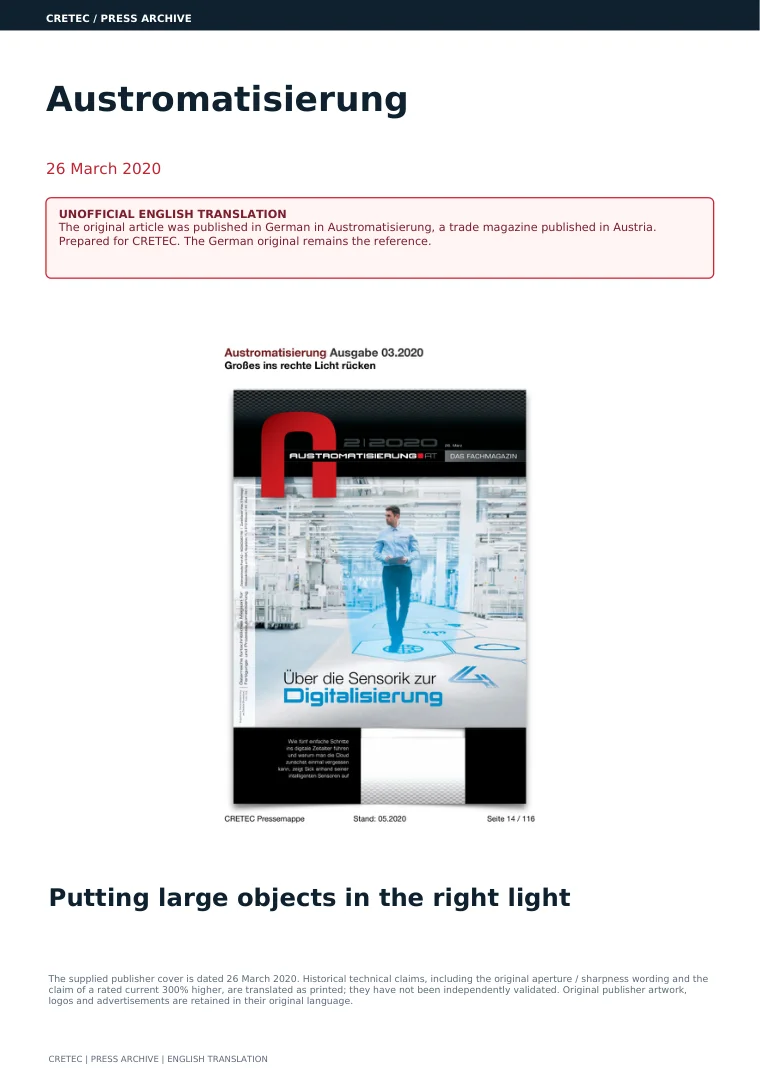 الصفحة الأولى PDF: الأرستوماتيك - تحويل الأشياء الكبيرة إلى الضوء الأيمن