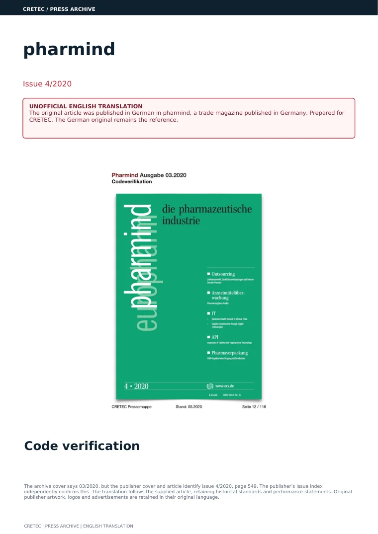 الصفحة الأولى PDF: Pharmind - التحقق من الرمز