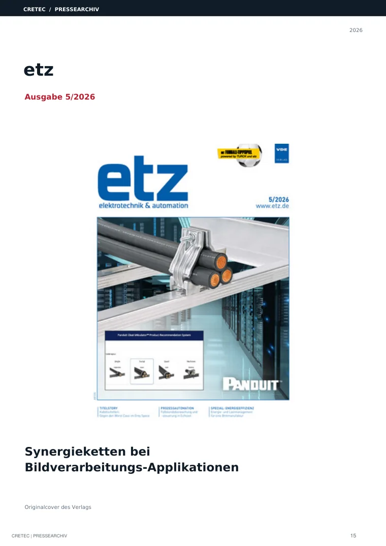 Cover / Archivdeckblatt: Synergieketten bei Bildverarbeitungs-Applikationen