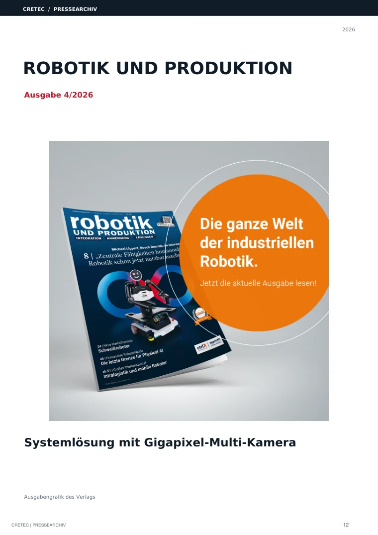 Cover / Archivdeckblatt: Systemlösung mit Gigapixel-Multi-Kamera