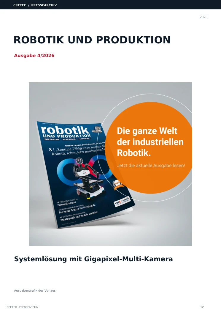 Cover / Archivdeckblatt: Systemlösung mit Gigapixel-Multi-Kamera